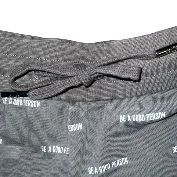 Be a Good Person grey sweatpants zipper pockets elastic waistband elastic ankle - Picture 5 of 12